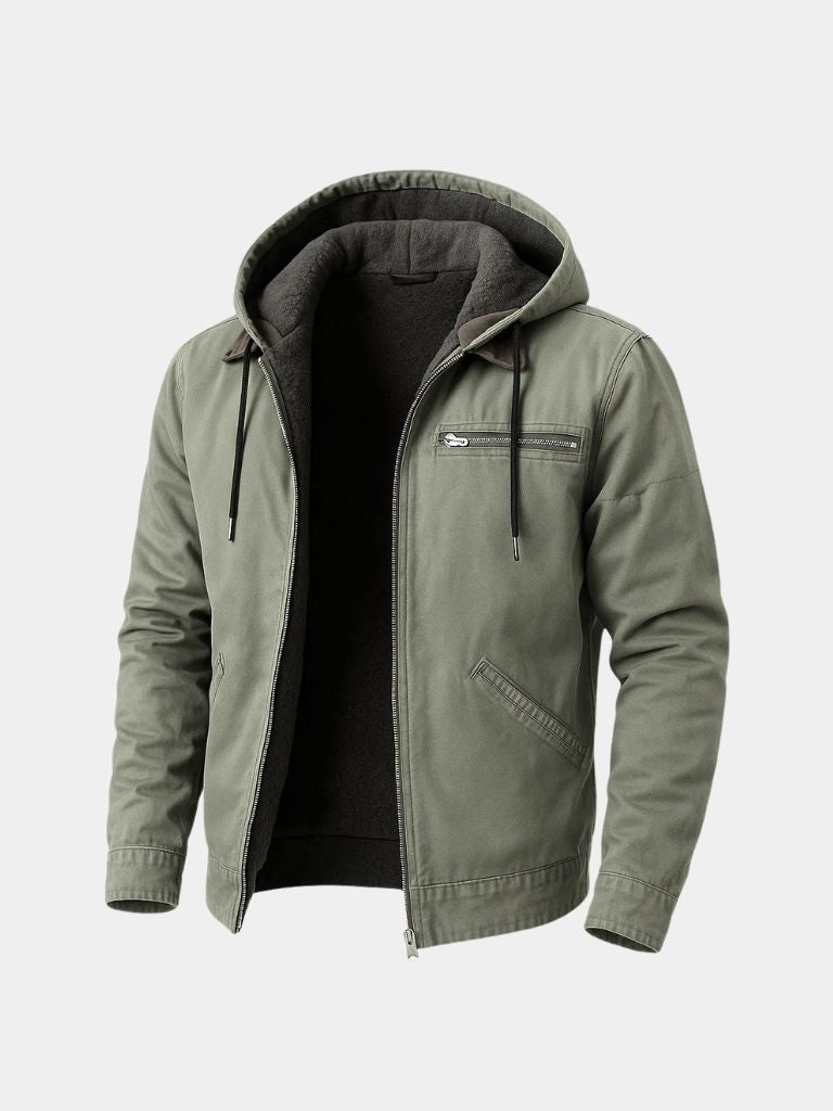 Hooded Work Jacket - Durable Utility Coat