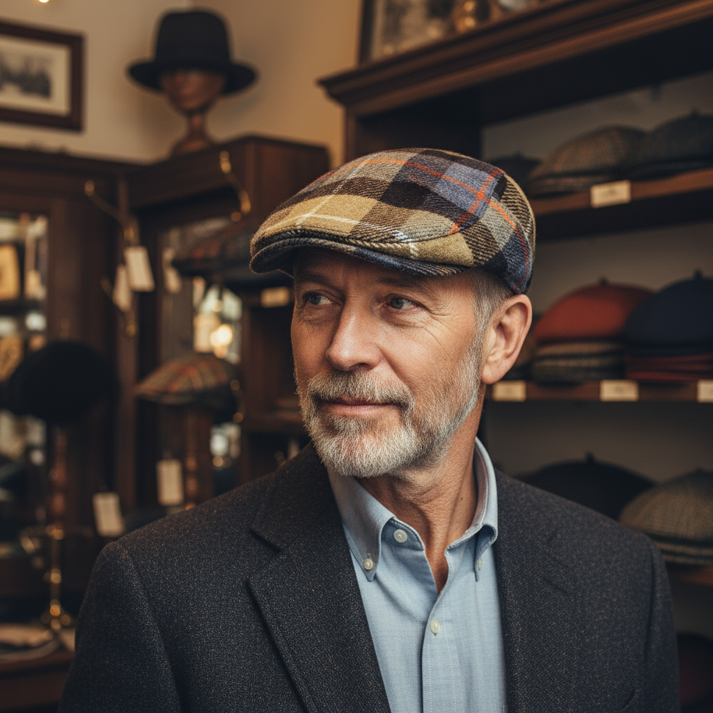 Wool Flat Cap – Classic Check