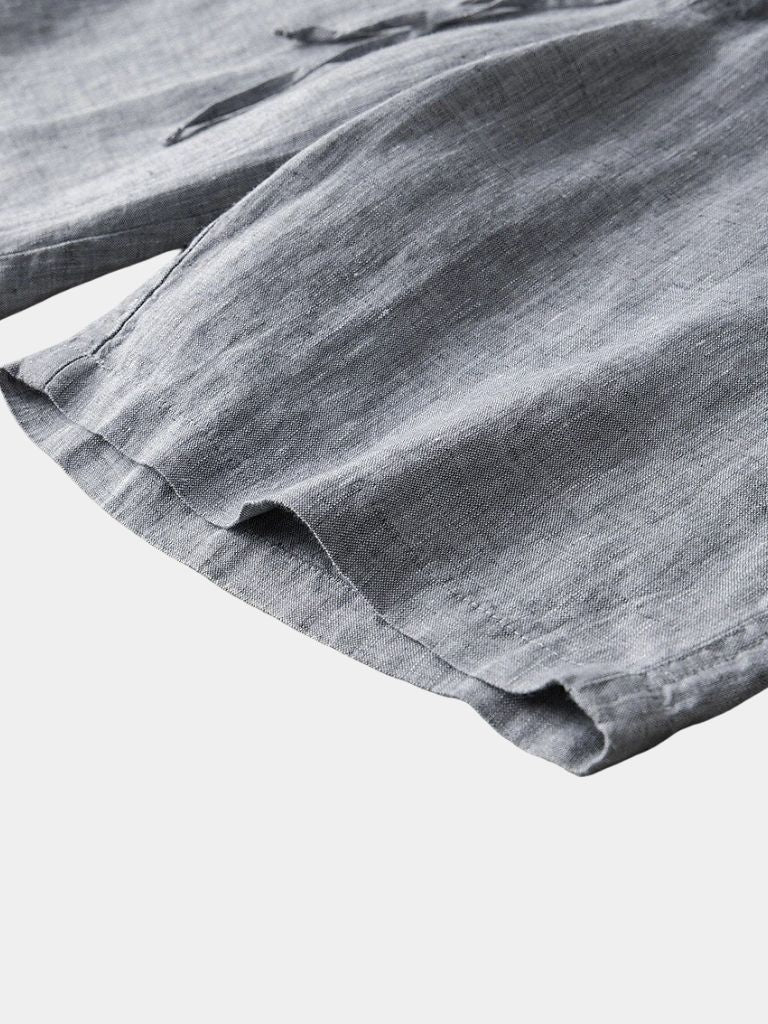 Gray Linen Shorts | Lightweight Breathable Style