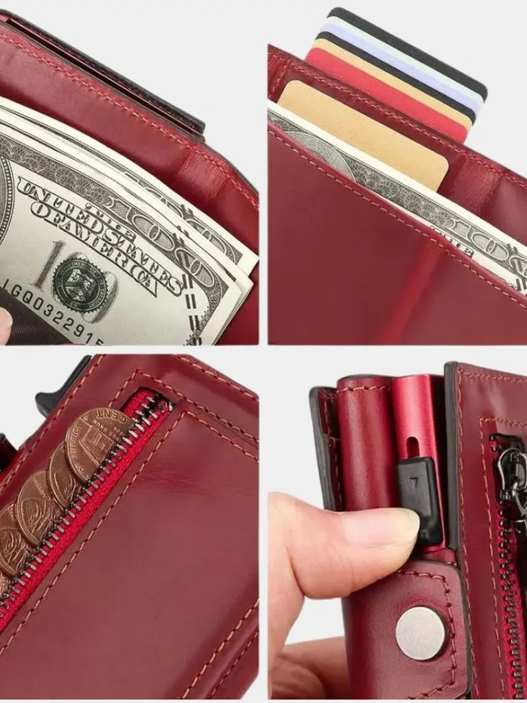 Anti Scam Leather Wallet – Magnetic Closure