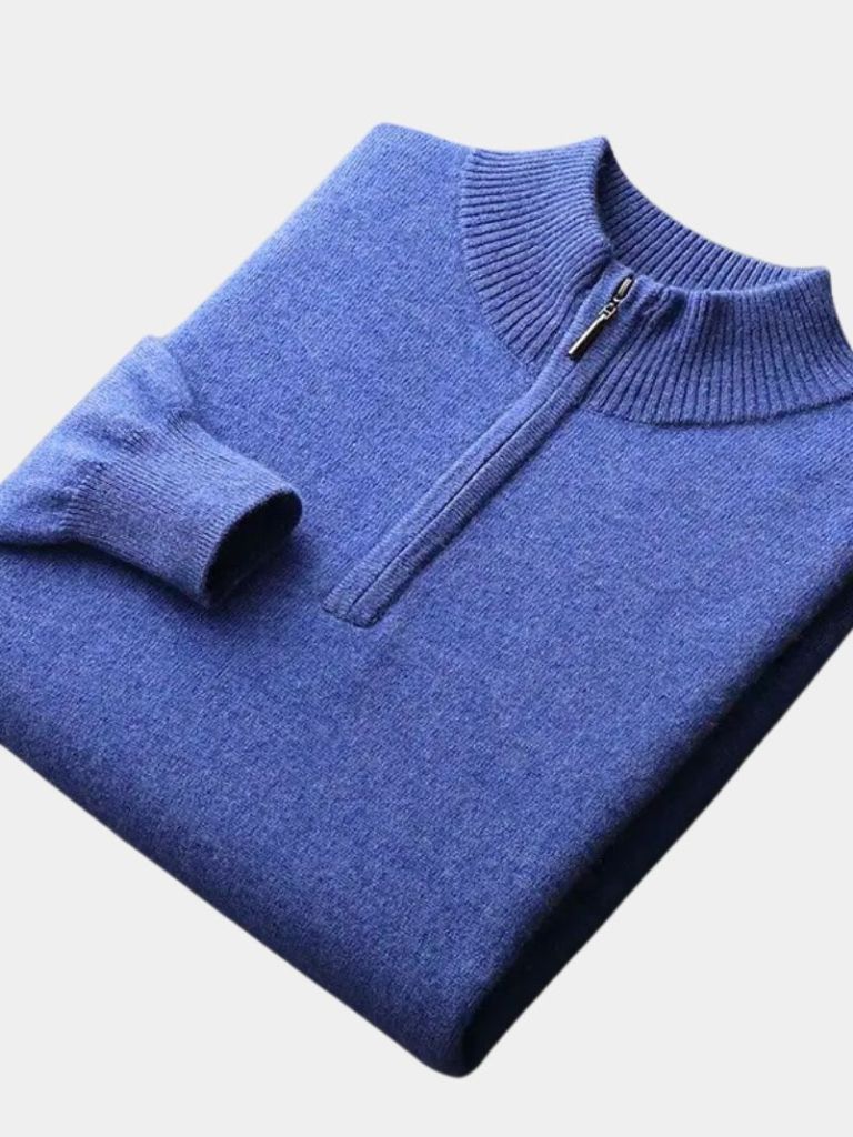 Merino Half Zip Sweater – Lightweight Wool Knitwear by Viretti Milano