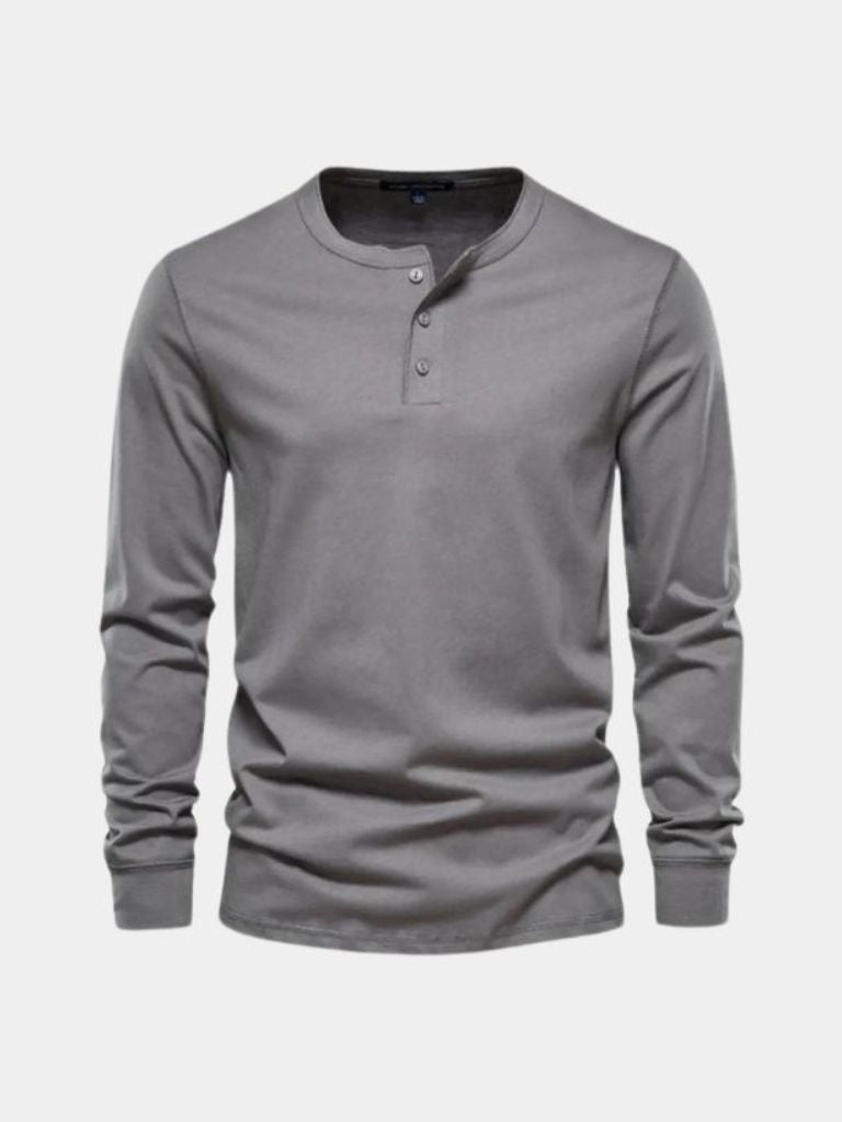 Long Sleeve Henley Minimalist Shirt
