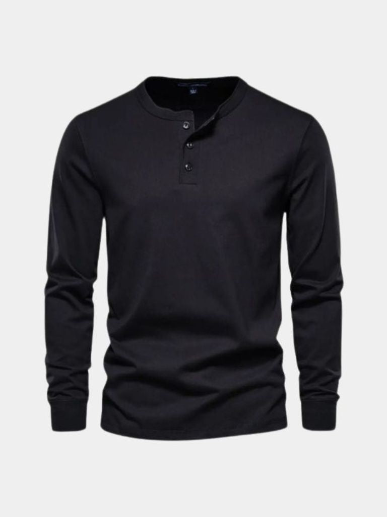 Long Sleeve Henley Minimalist Shirt