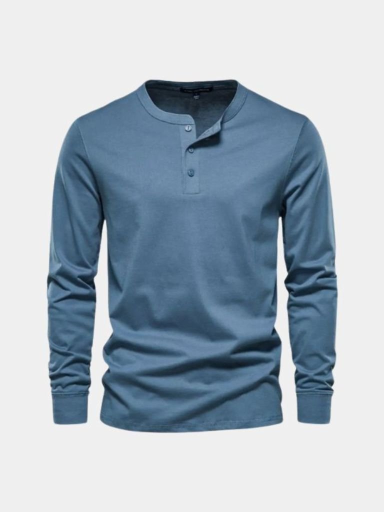 Long Sleeve Henley Minimalist Shirt