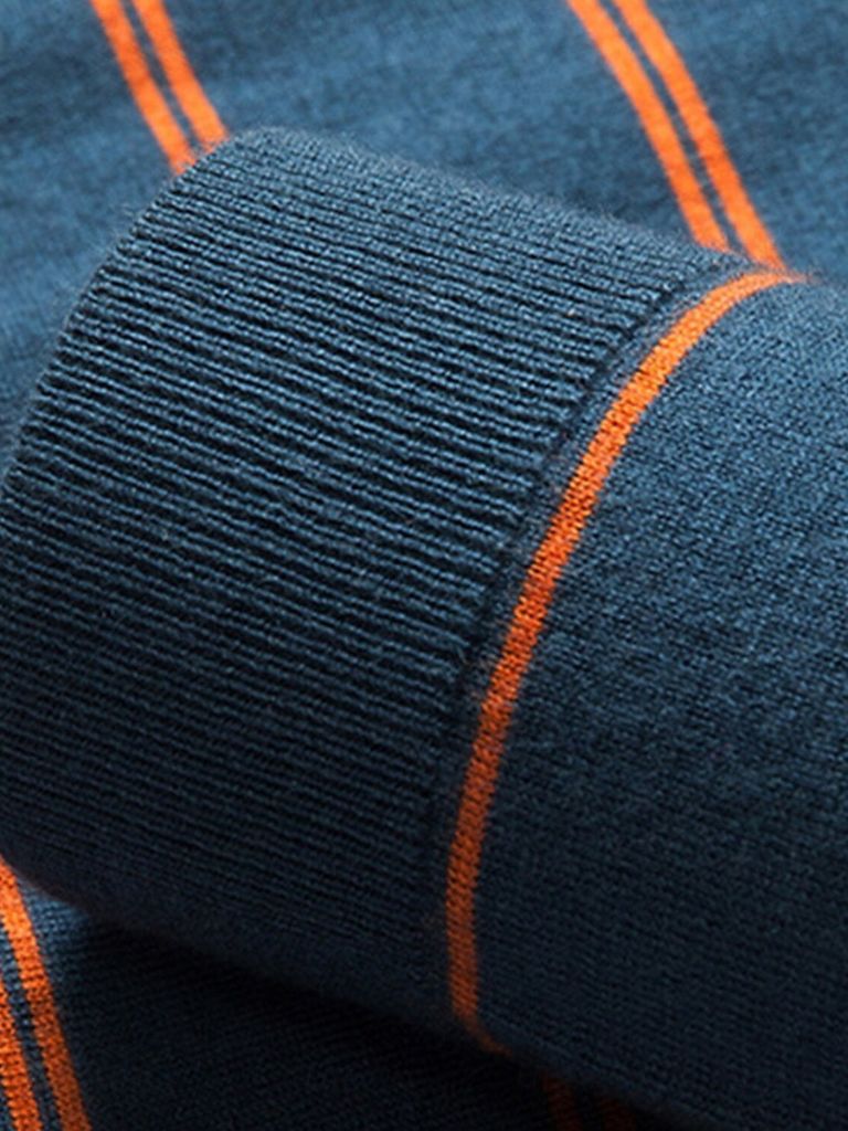 Navy Striped Polo Classic Style