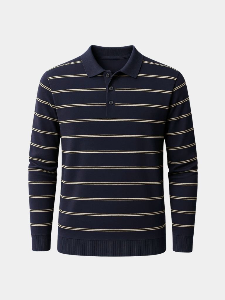Navy Striped Polo Classic Style