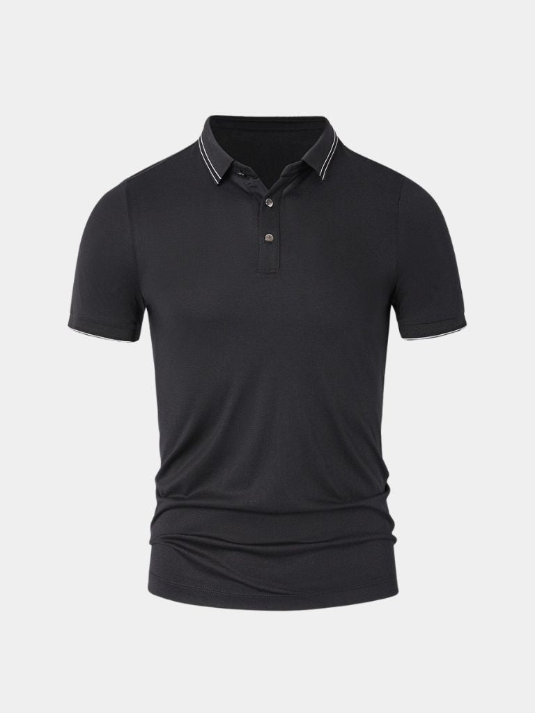 Obsidian Trim Polo - Refined Men's Fashion