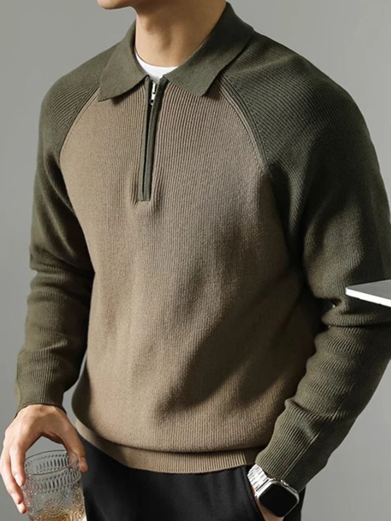 Raglan Quarter Zip Sweater – Lightweight Stylish Pullover