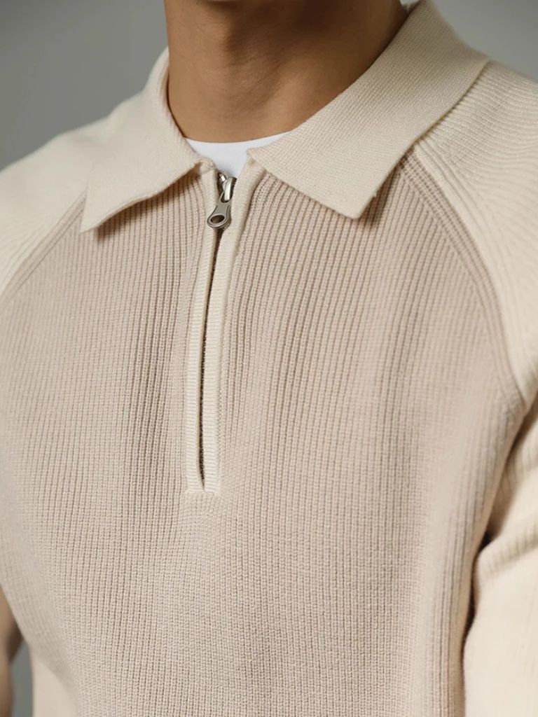 Raglan Quarter Zip Sweater – Lightweight Stylish Pullover