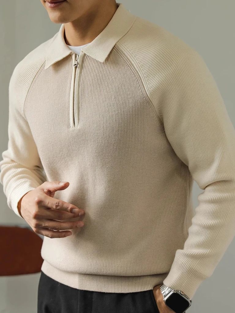 Raglan Quarter Zip Sweater – Lightweight Stylish Pullover