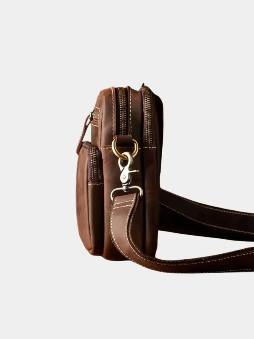 Vintage Leather Shoulder Bag | Premium Retro Travel Bag