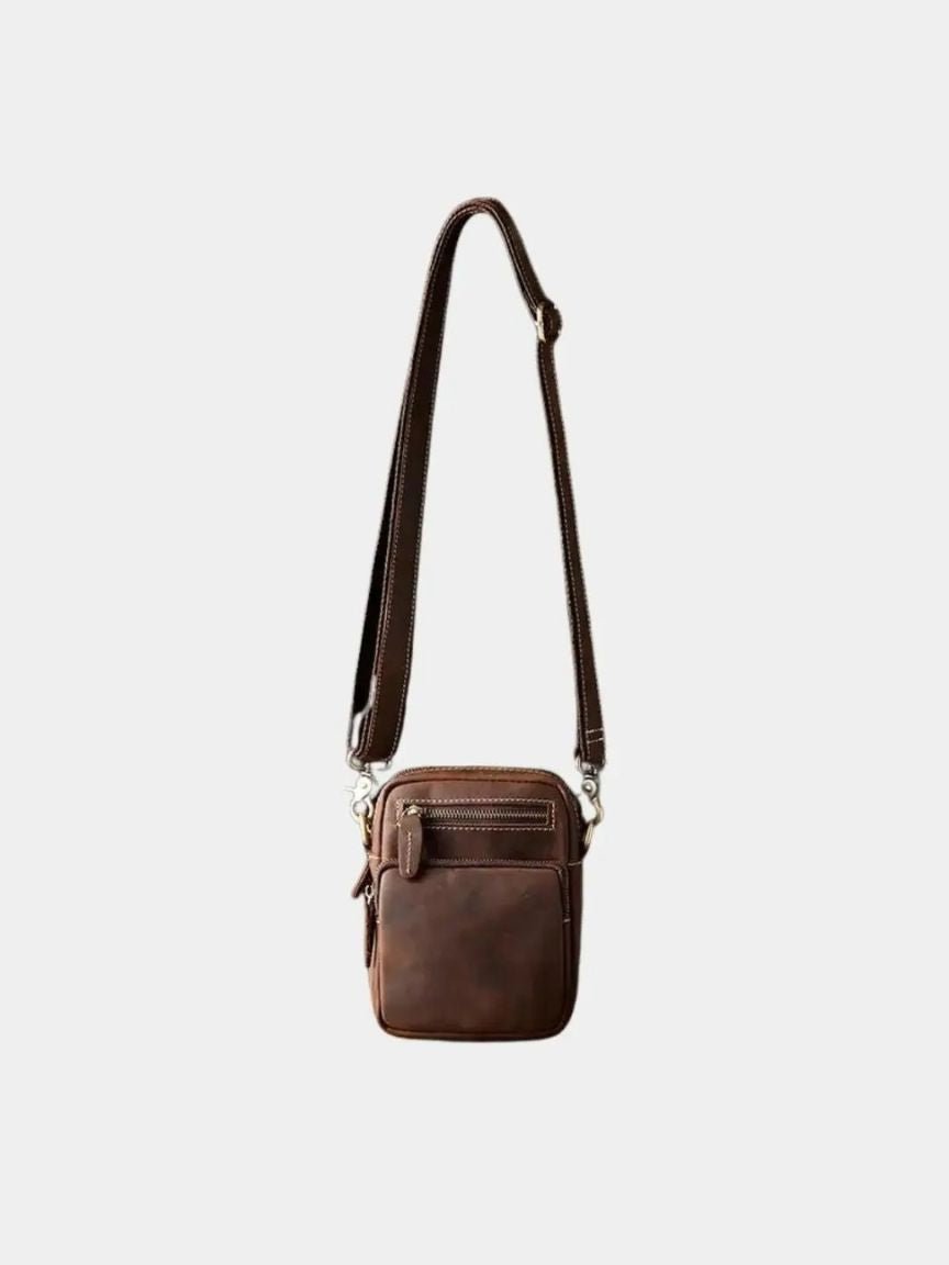 Vintage Leather Shoulder Bag | Premium Retro Travel Bag