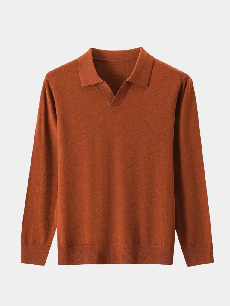 Long Sleeve Polo Shirt | V Neck Classic