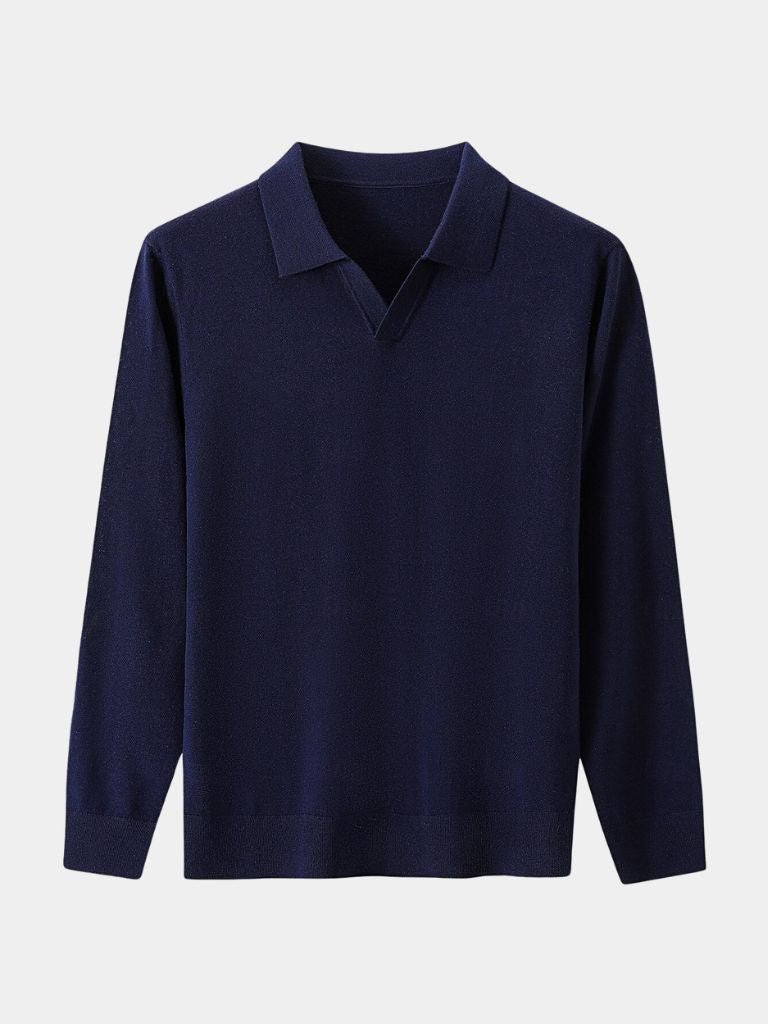 Long Sleeve Polo Shirt | V Neck Classic