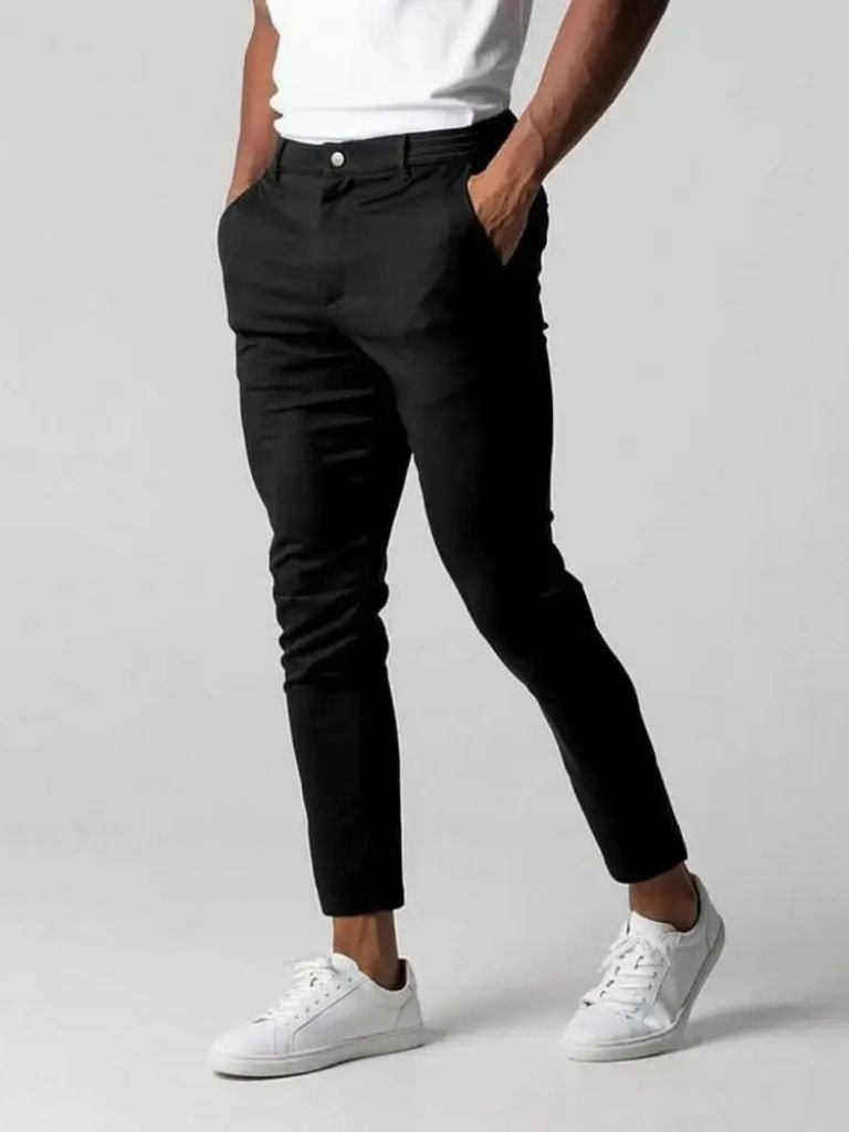 Stretchy Slim Fit Pants | Modern Trousers