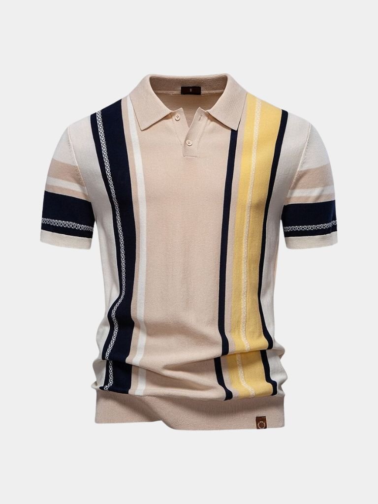 Striped Polo Shirt – Elegant Embroidery