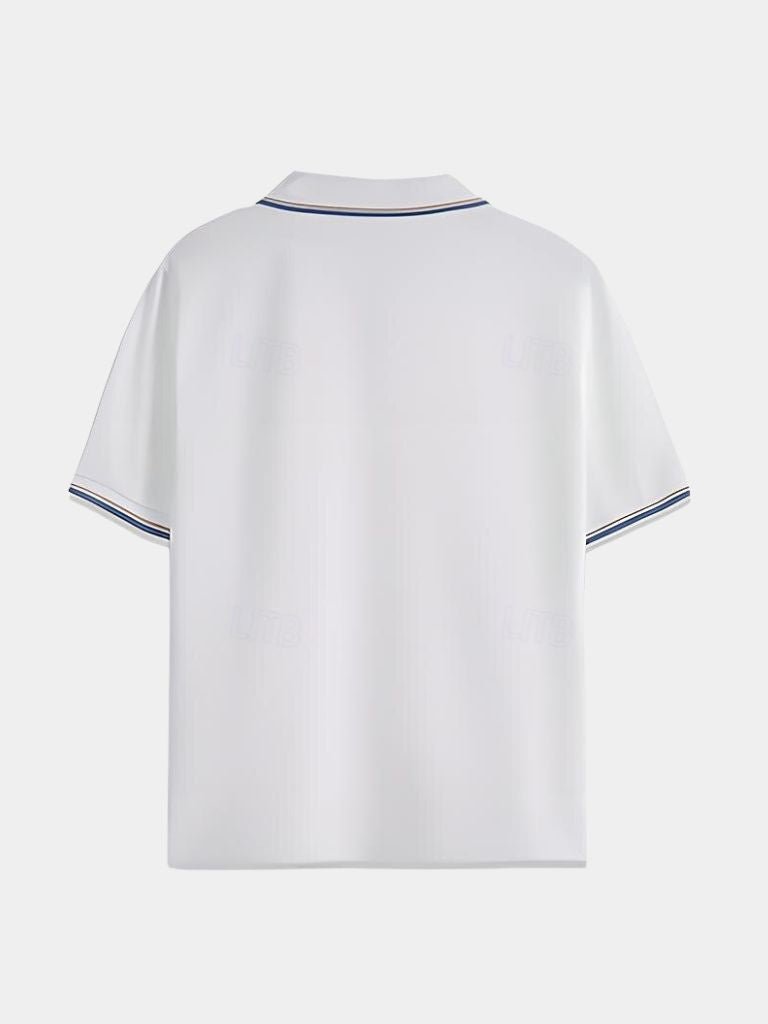 Black V-Neck Polo Classic Elegance