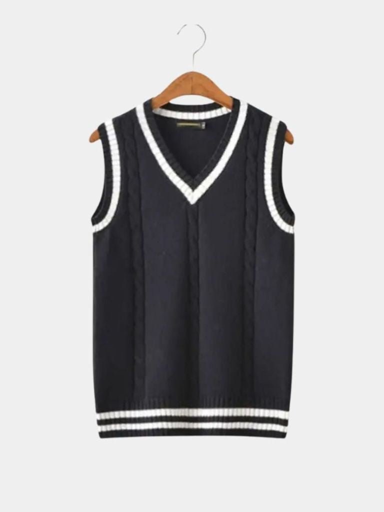 V-Neck Knit Vest – Elegant Luxury