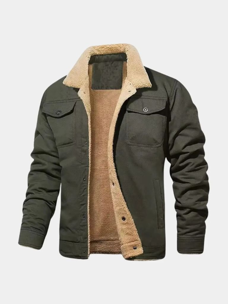 Retro Fleece Bomber Jacket - Classic Style