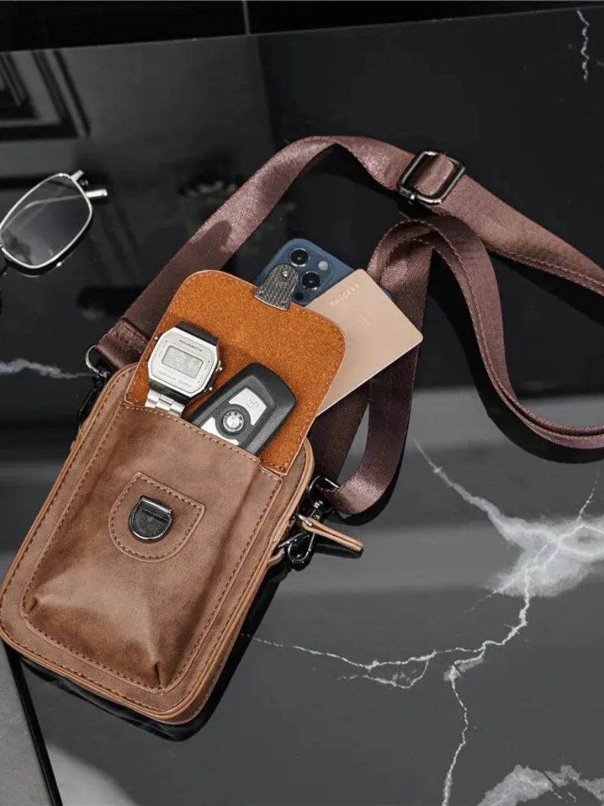 Vintage Leather Crossbody Mini Bag