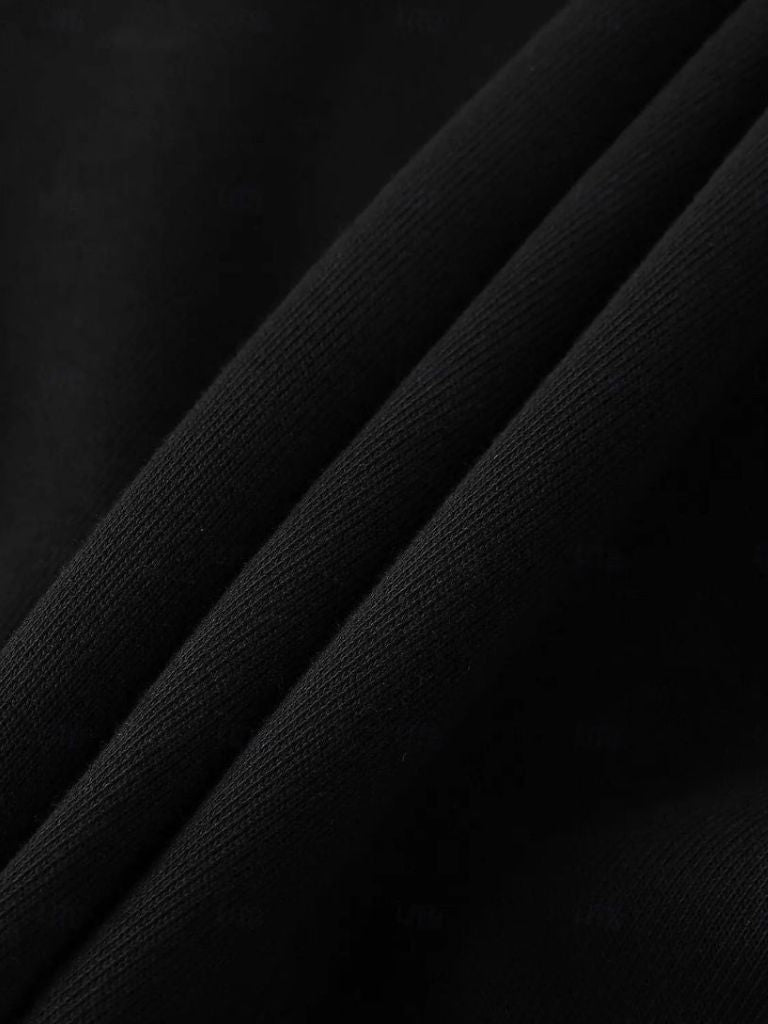 Black Zip-Up Sweatshirt – Oversized Cotton Hoodie