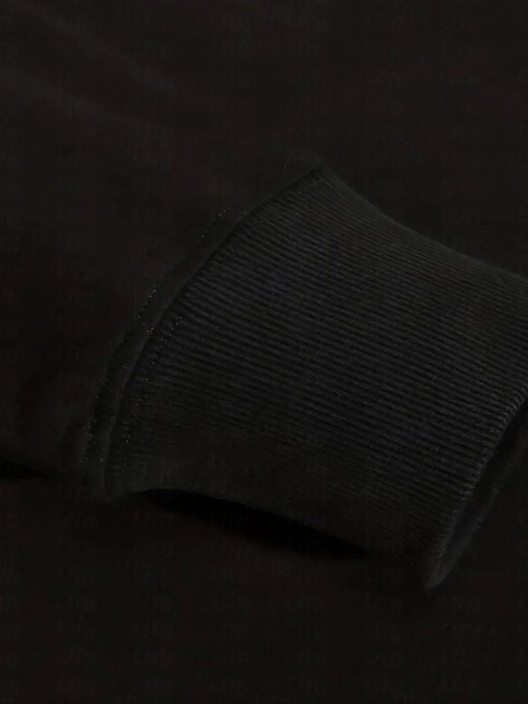 Black Zip-Up Sweatshirt – Oversized Cotton Hoodie