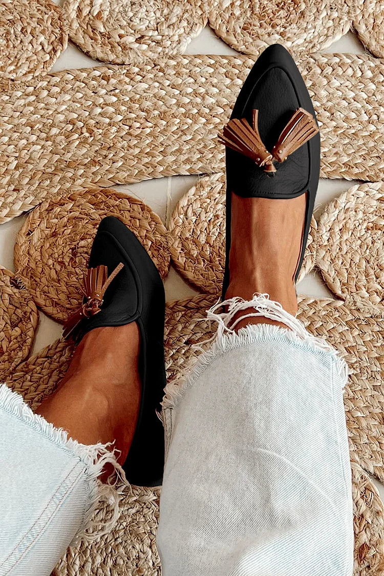 Pointed Loafers Tassel – Elegant Leather