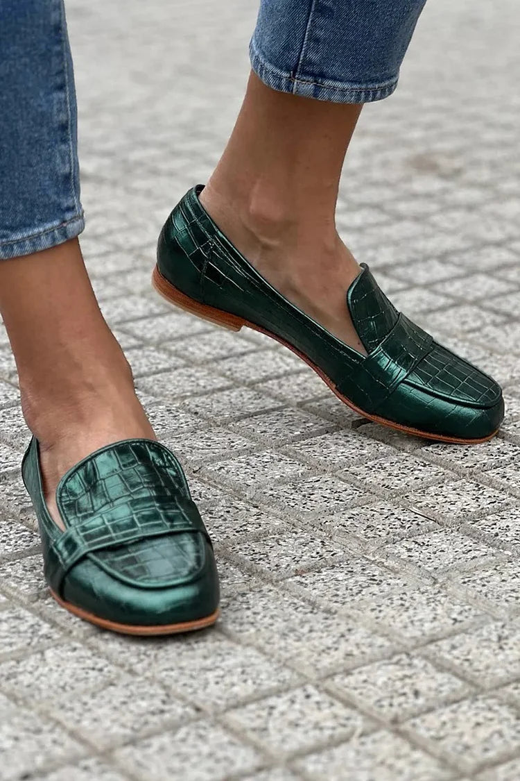 Crocodile Effect Loafer – Italian Leather