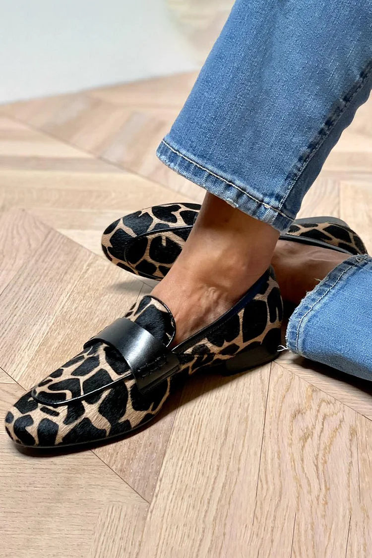Animal Print Loafer – Elegant Black Strap