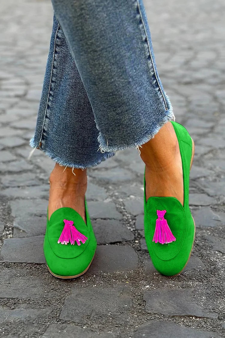 Green Loafer | Vibrant Tassel Detail