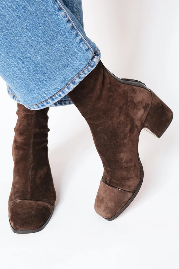 Square Toe Heeled Boots | Elegant Block Heel