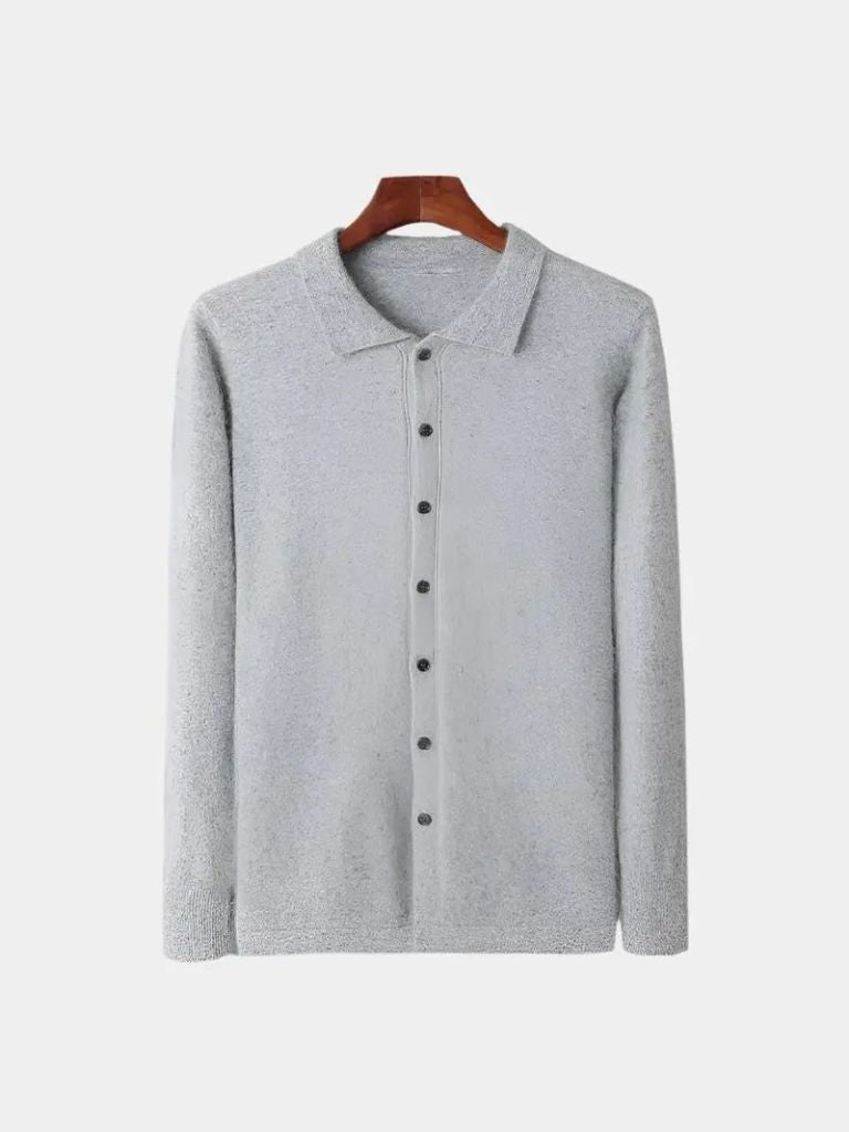 Cashmere Polo Cardigan – Luxury Knitwear, Soft Plush Sweater
