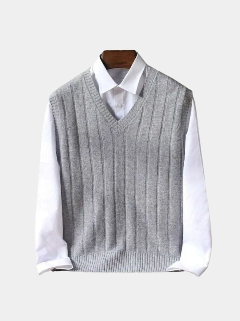 Merino Wool Vest – Classic Tailored Pullover