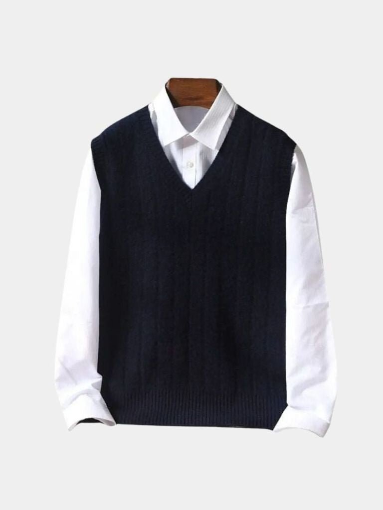 Merino Wool Vest – Classic Tailored Pullover