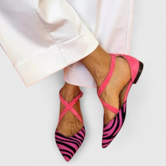 Elegant Ballerina Shoes - Zebra Print Flats