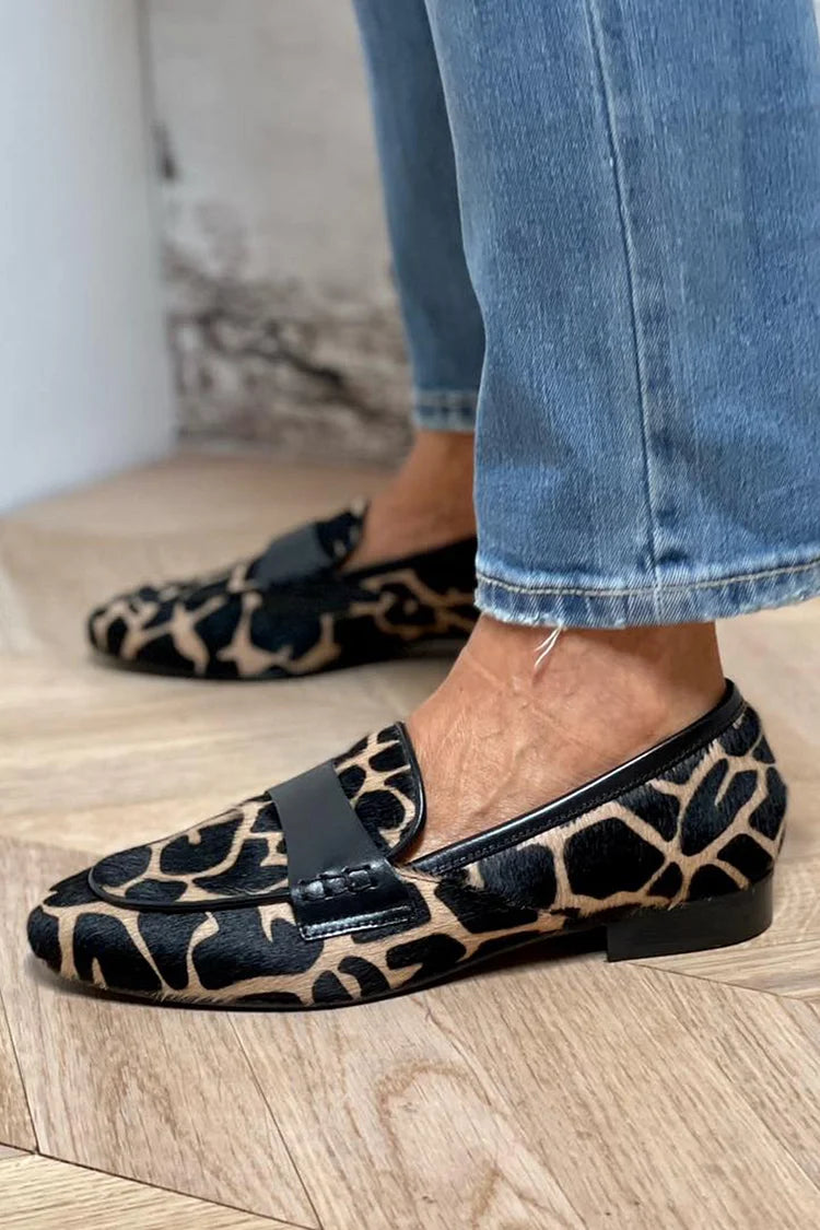 Animal Print Loafer – Elegant Black Strap