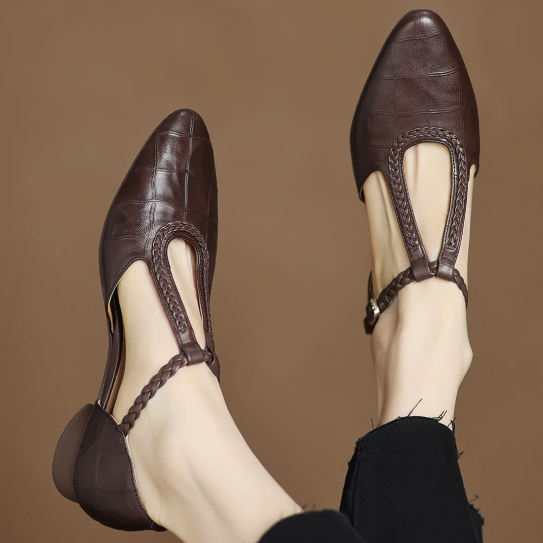 Leather Mary Janes | Comfortable T-Strap Flats