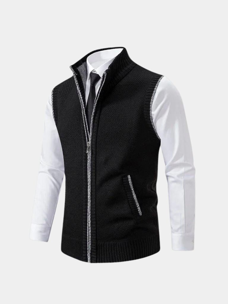 Full-Zip Sweater Vest | Sophisticated Viretti Milano