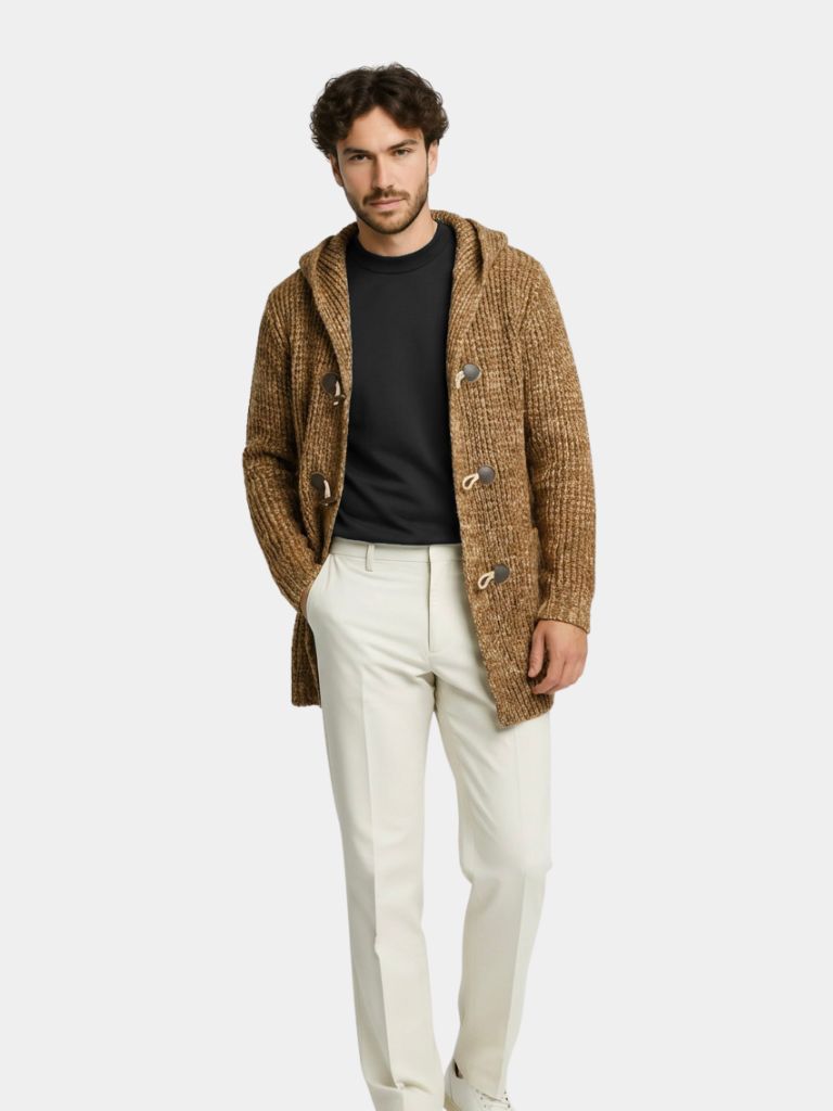 Knit Hooded Jacket – Stylish Lightweight Winter Coat