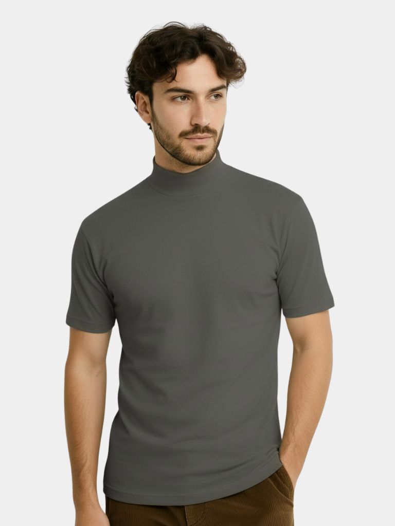Casual Turtleneck Shirt – Chic Solid