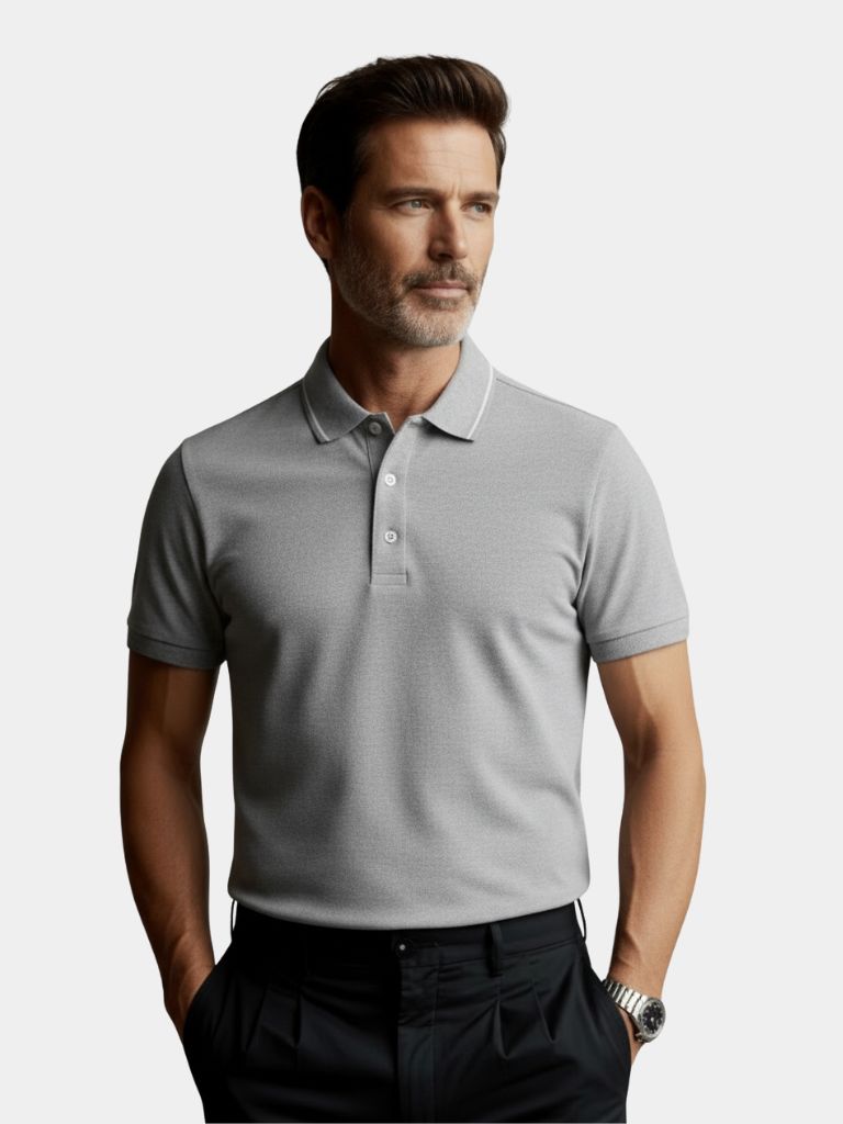Steel Grey Polo Shirt | Breathable Comfort