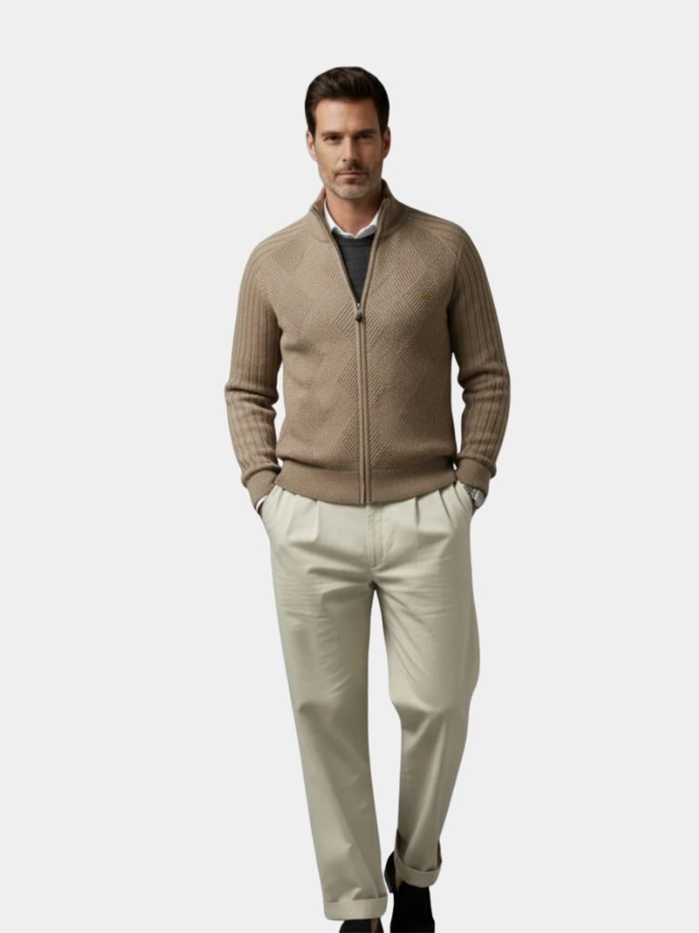 Knit Cardigan Sweater | Tailored Fit Zipper