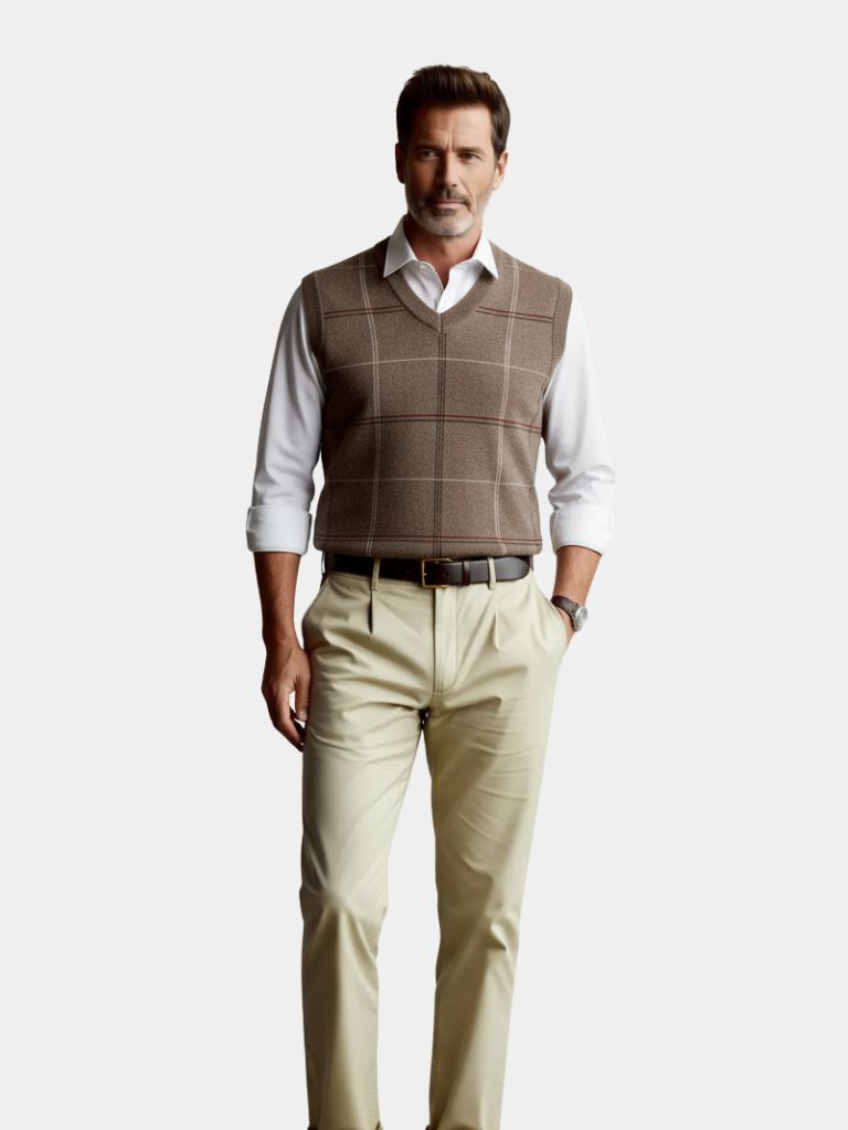 Checkered Knit Vest – Chic Patterned Knitwear