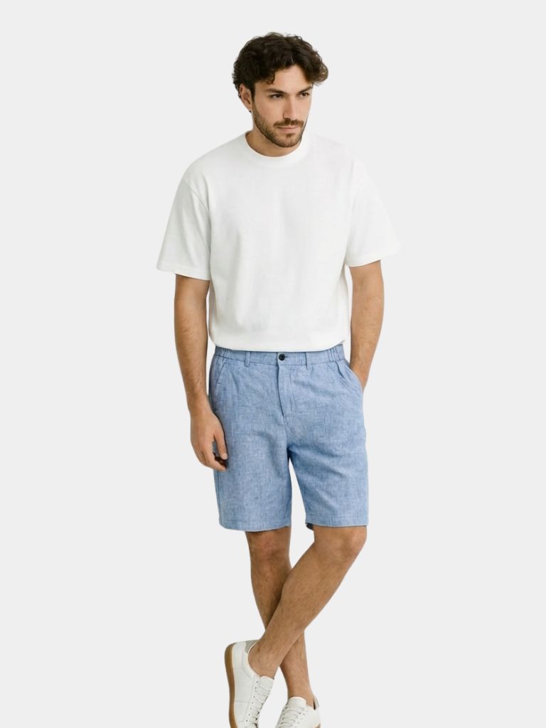 Linen Shorts - Bleu Horizon