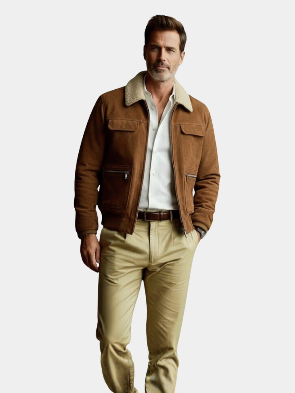 Fleece Suede Jacket - Elegant Premium Coat