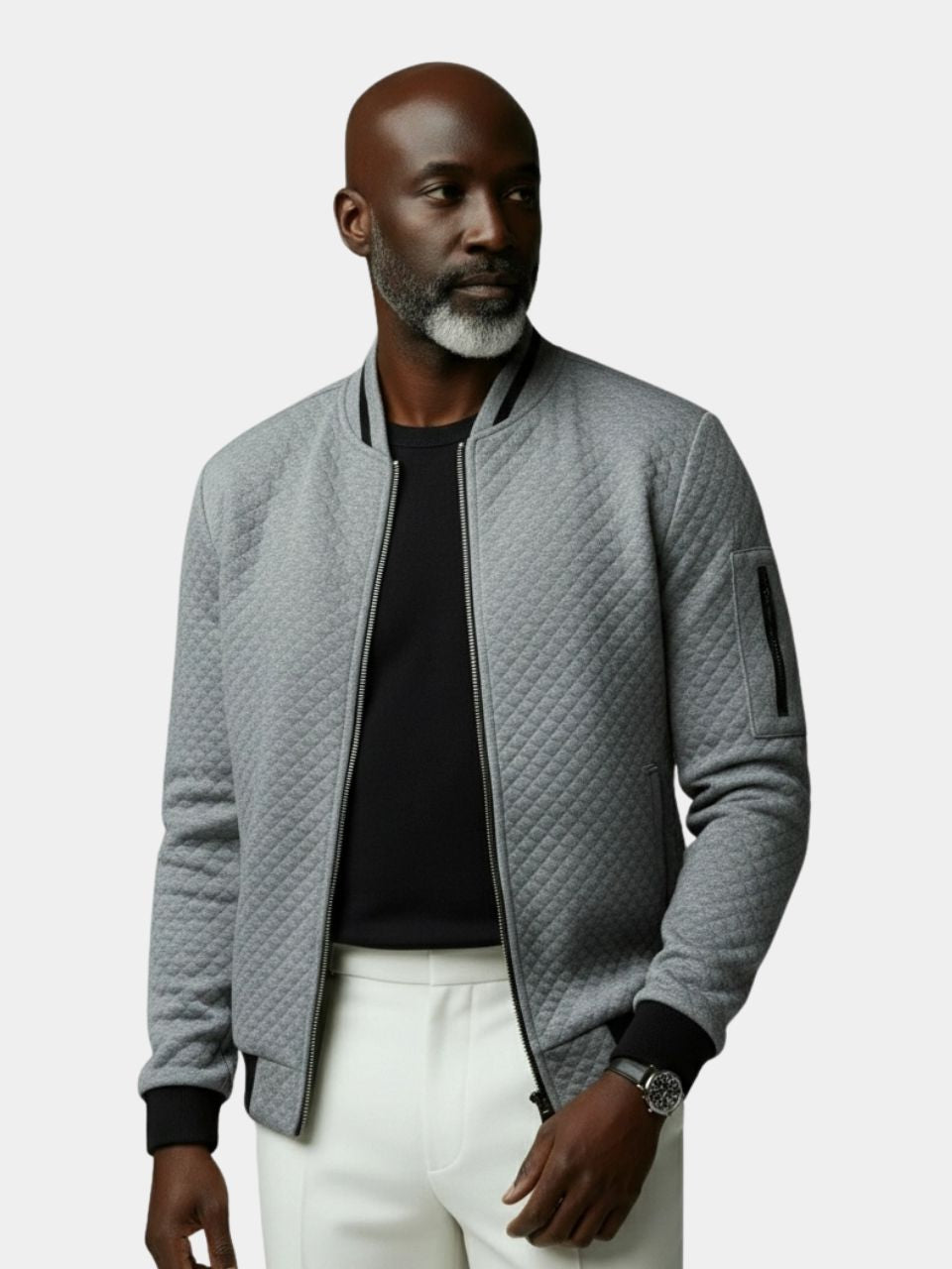 Textured Bomber Jacket - Stylish Urban Outerwear