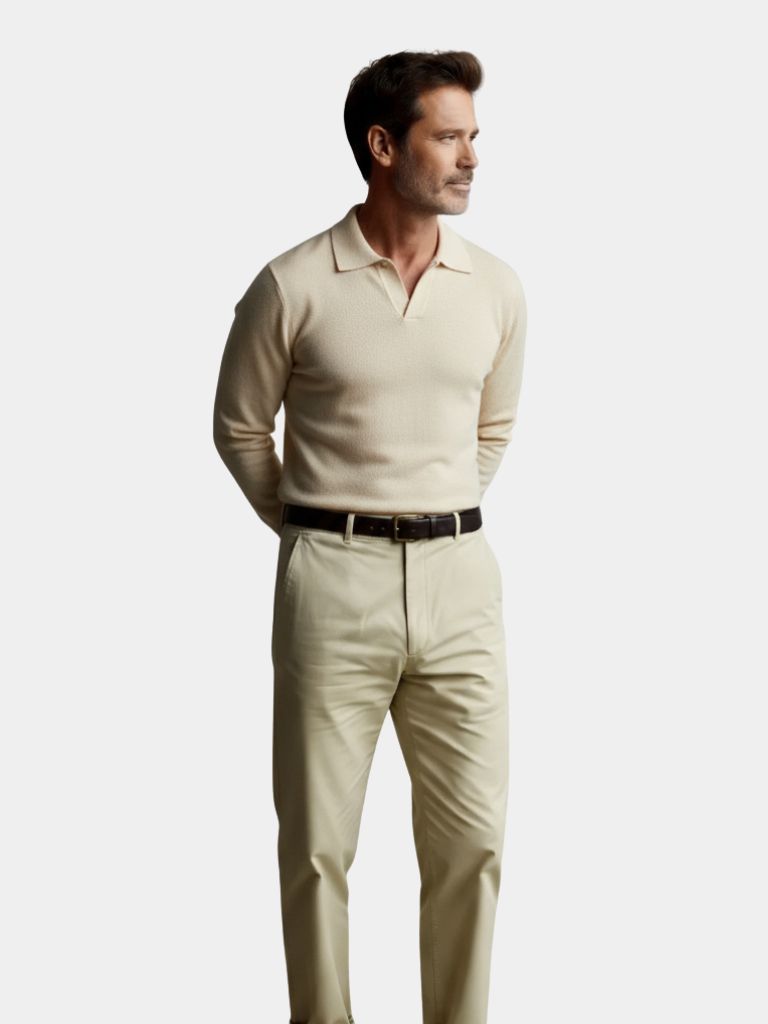 V-Neck Polo Sweater – Luxury Knitwear by Viretti Milano