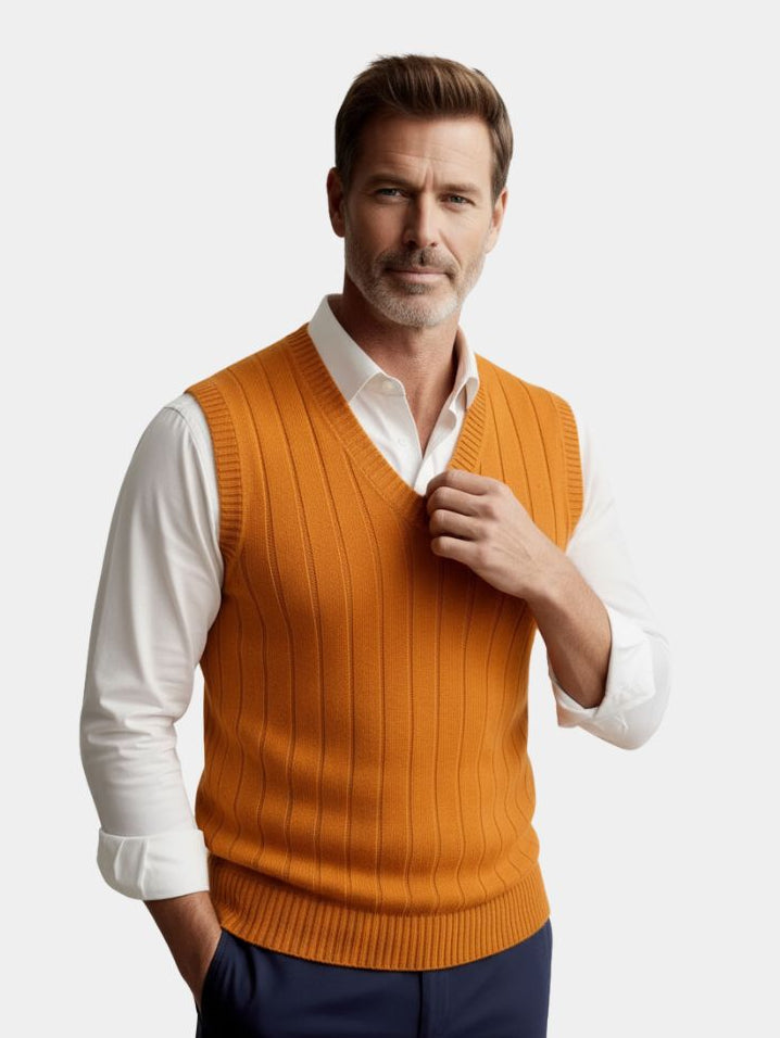 Merino Wool Vest – Classic Tailored Pullover
