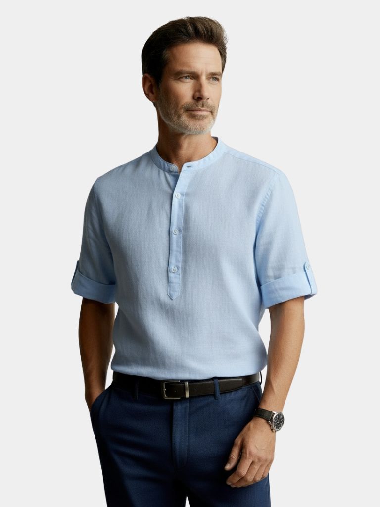 Long Sleeve Henley Shirt – Classic Cotton