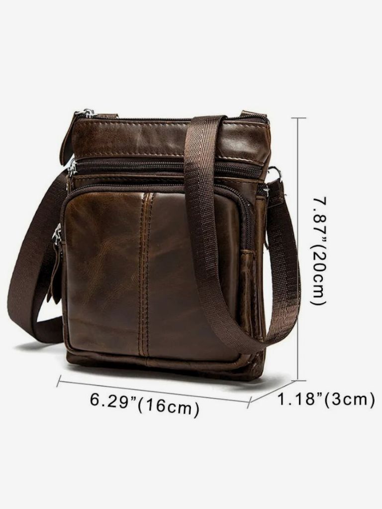 Leather Crossbody Bag - Premium Italian Leather